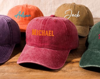 Cappellino vintage personalizzato ricamato, cappellino da baseball con logo ricamato, cappellino con testo ricamato, cappellino da confraternita, cappellino da baseball unisex, cappelli da addio al nubilato