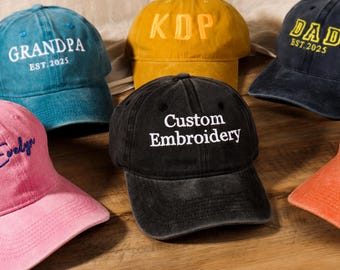 Personalized Embroidered Unisex Cap With Your Text For BestMan Gift,Custom Hand Embroidered Monogram Caps Gift For Her,Business Party Gift