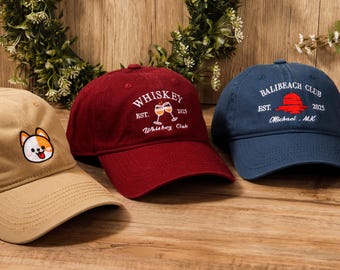 Personalized Embroidered Unisex Cap With Your Text For BestMan Gift,Custom Hand Embroidered Monogram Caps Gift For Her,Business Party Gift