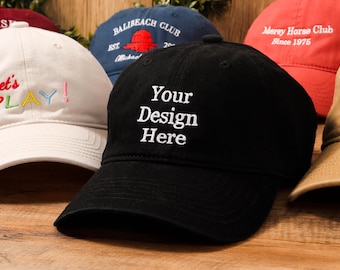 Custom Text Embroidered Hat, Personalized LOGO Cap, Embroidered logo Baseball Hat, Gift for Dad, Custom Unisex Hats, Bachelorette Hats