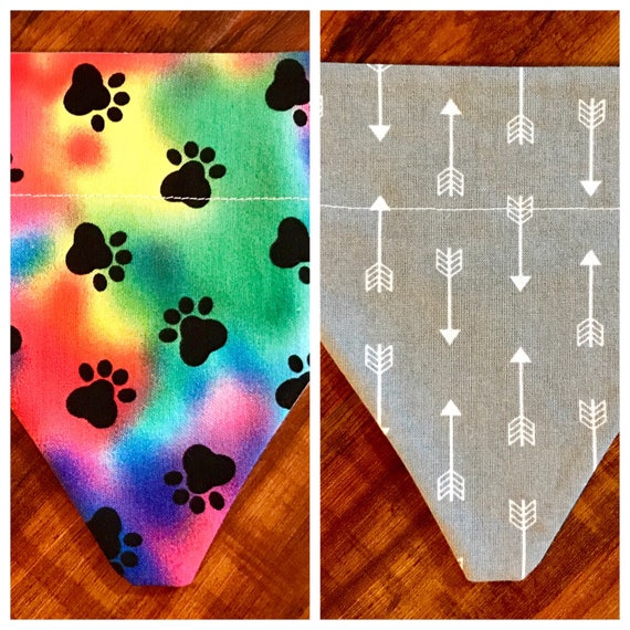 Paws & Bones on Tie Dye Reversible Slide-On Stay-On Collar Bandana Slide On Bandana Paws & Bones on Tie Dye Reversible Slide-On Stay-On Collar Bandana Slide On Bandana