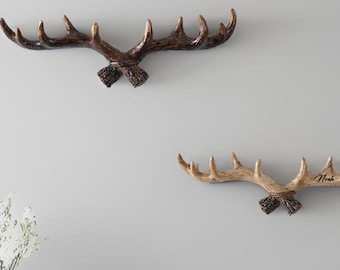 Custom Vintage Antler Wall Hook,Resin Deer Head Decor,Rustic Wall Mount Hanger,Cabin Lodge Decor,Entryway Organizer,Halloween Party Decor