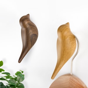 Personalized ABS Resin Imitation Wood Cute Bird Wall Storage RackBird Shaped Coat Hook Rack With Name,Wall StorageRack,CustomizedStorageRack