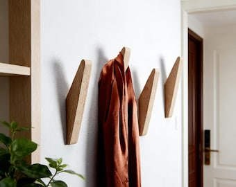 Personalized Oak Wall Hook Set,Decorative Wall Coat Hook,Entrance Wall Mount Wall Nail,Simple Hat Hook Modern Home Decoration Gift