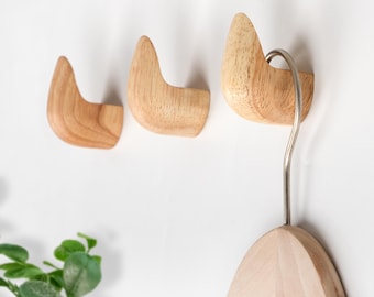 Personalized Wood Oak Wall Hook Set,Decorative Wall Coat Hook,Entrance Wall Mount Wall Nail,Simple Hat Hook Modern Home Decoration Gift