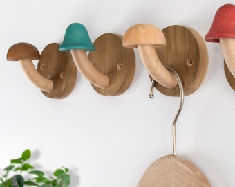 Personalized Mushroom Wall Hook Set, Decorative Wall Coat Hook, Entrance Wall Mount Wall Nail, Funny Hat Hook Modern Home Decoration Gift