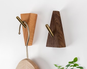 Personalized Triangle Simple Walnut/Oak Wall Hook,Wall Coat Hook,Entrance Wall Mount Wall Nail,Simple Hat Hook Modern Home Decoration Gift