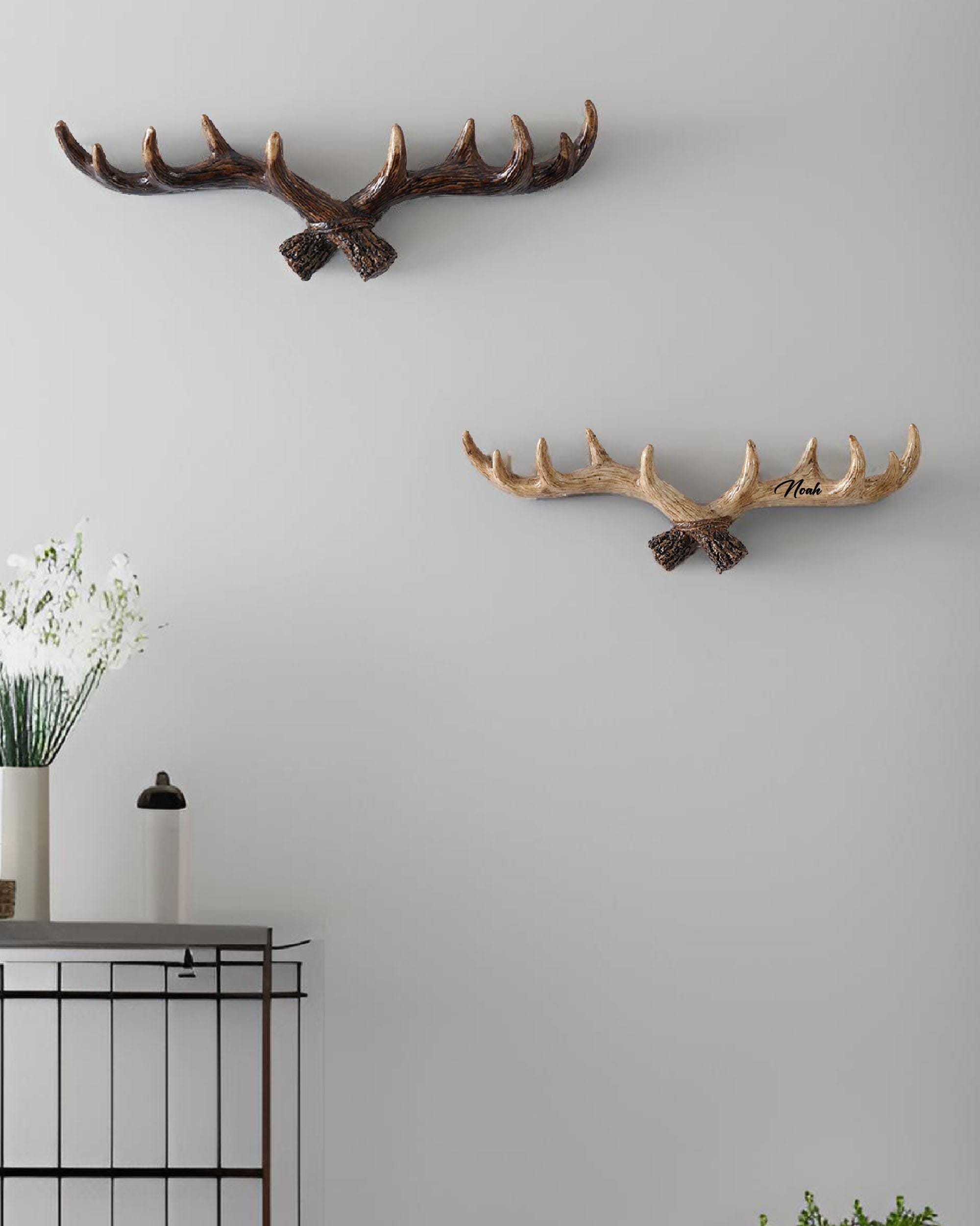 Custom Vintage Antler Wall Hook,Resin Deer Head Decor,Rustic Wall Mount Hanger,Cabin Lodge Decor,Entryway Organizer,Halloween Party Decor