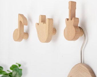 Personalized Rock Music Wall Hook Set,Decorative Wall Coat Hook,Entrance Wall Mount Wall Nail,Simple Hat Hook Modern Home Decoration Gift