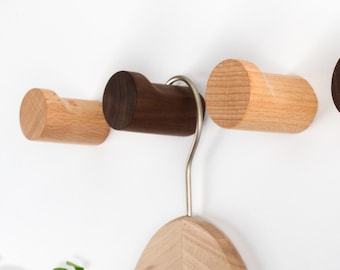 Personalized Walnut/Oak Wall Hook Set,Decorative Wall Coat Hook,Entrance Wall Mount Wall Nail,Simple Hat Hook Modern Home Decoration Gift