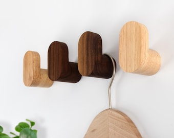 Personalized Walnut/Oak Wall Hook Set,Decorative Wall Coat Hook,Entrance Wall Mount Wall Nail,Simple Hat Hook Modern Home Decoration Gift