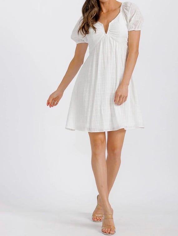 Women White Open Back Mini Dress