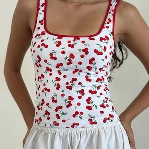 Women cherry Tank Top