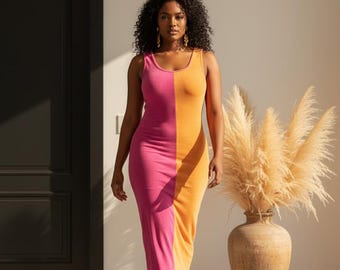 women’s Color block midi dress