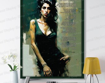 AMY WINEHOUSE "you know I'm no good" - Lyrics and Artist - Poster Poster of an artistic painting