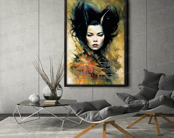 BJORK "Human Behaviour" - Paroles et Artiste - Poster Affiche peinture artistique en téléchargement numérique