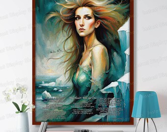 CELINE DION "My heart will go on" - Lyrics and Artist - Poster Poster of an artistic painting