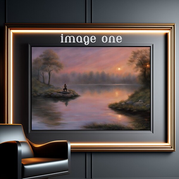 Evening's Queit Solitude- Digital Art of Peaceful Evening Contemplation, Downloadable, Embrace of Nature's Quiet