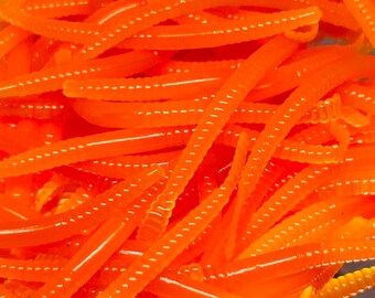 3” trout worm 40 pack “ORANGE” *floating and non-floating available