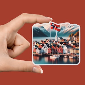 Norway Sticker: I Norweigan Landmark Decal | Norway Vinyl Sticker | Norway Architectural Art | Europe Vinyl Sticker | Travel Souvenir
