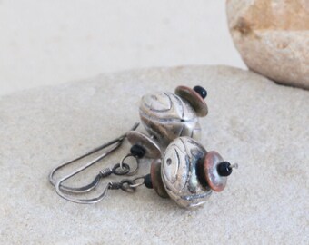 Vintage Artisan Sterling Silver Dangle Drop Pierced Earrings // luluglitterbug jewelry