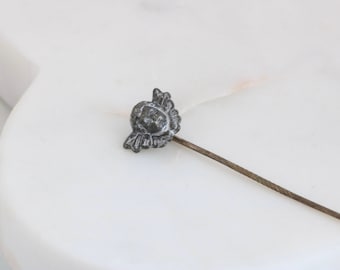 Antique Winged Cherub Head Stick Pin Hat Pin  // Vintage Jewelry // luluglitterbug