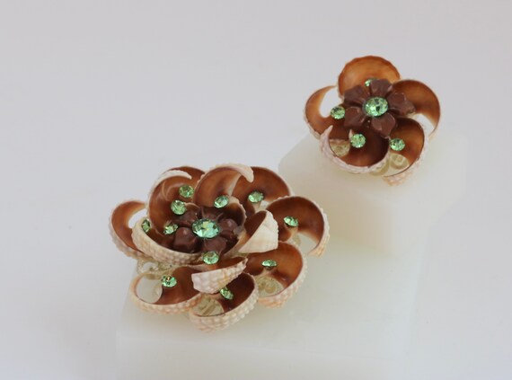 Handmade Seashell Seashell Rhinestone Brooch Twin… - image 7