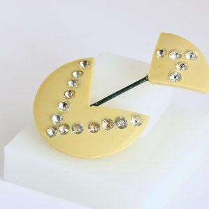 Art Deco Celluloid and Rhinestone Double Hat Pin // Vintage Jewelry // luluglitterbug image 1