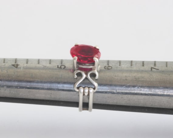 Vintage Sterling Silver Ruby Gemstone Ring Size 5… - image 10