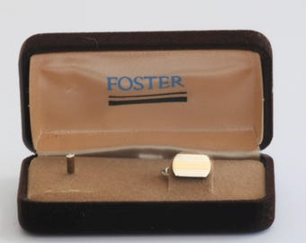 Vintage Foster Tie Tack, Gold Silver Tone, 10mm  // luluglitterbug