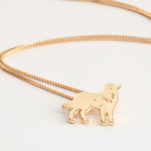 Vintage Gold Tone Dog Necklace with Heart Cutout - 20&quot; Chain - Pet Lover Jewelry - Dog Mom Gift// luluglitterbug