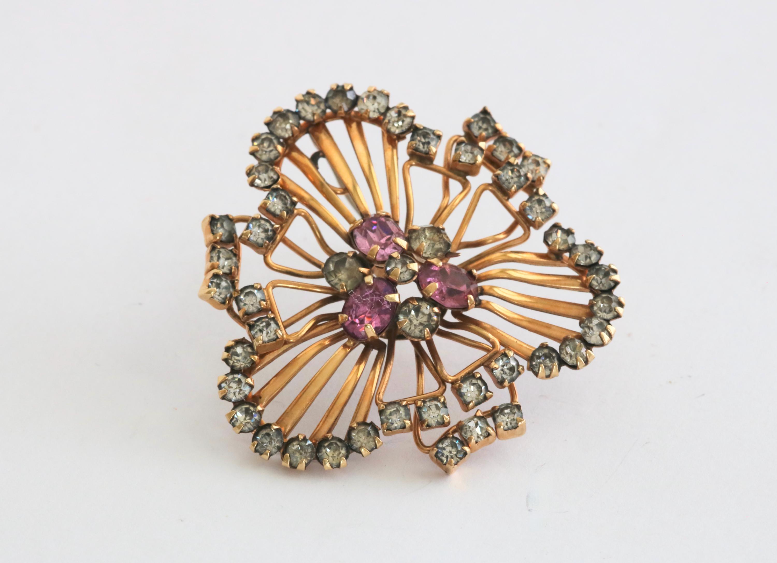 Très Belle Broche Rose Dorée - Avec Sa Boîte D'origine - Réf. 94-37 - Occasion