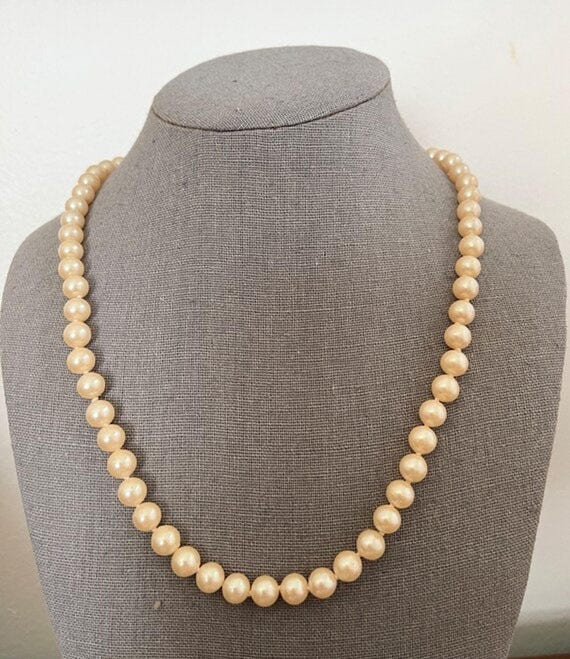 Vintage Faux Pearl Necklace From Kyoto Cultura, 1950s Costume