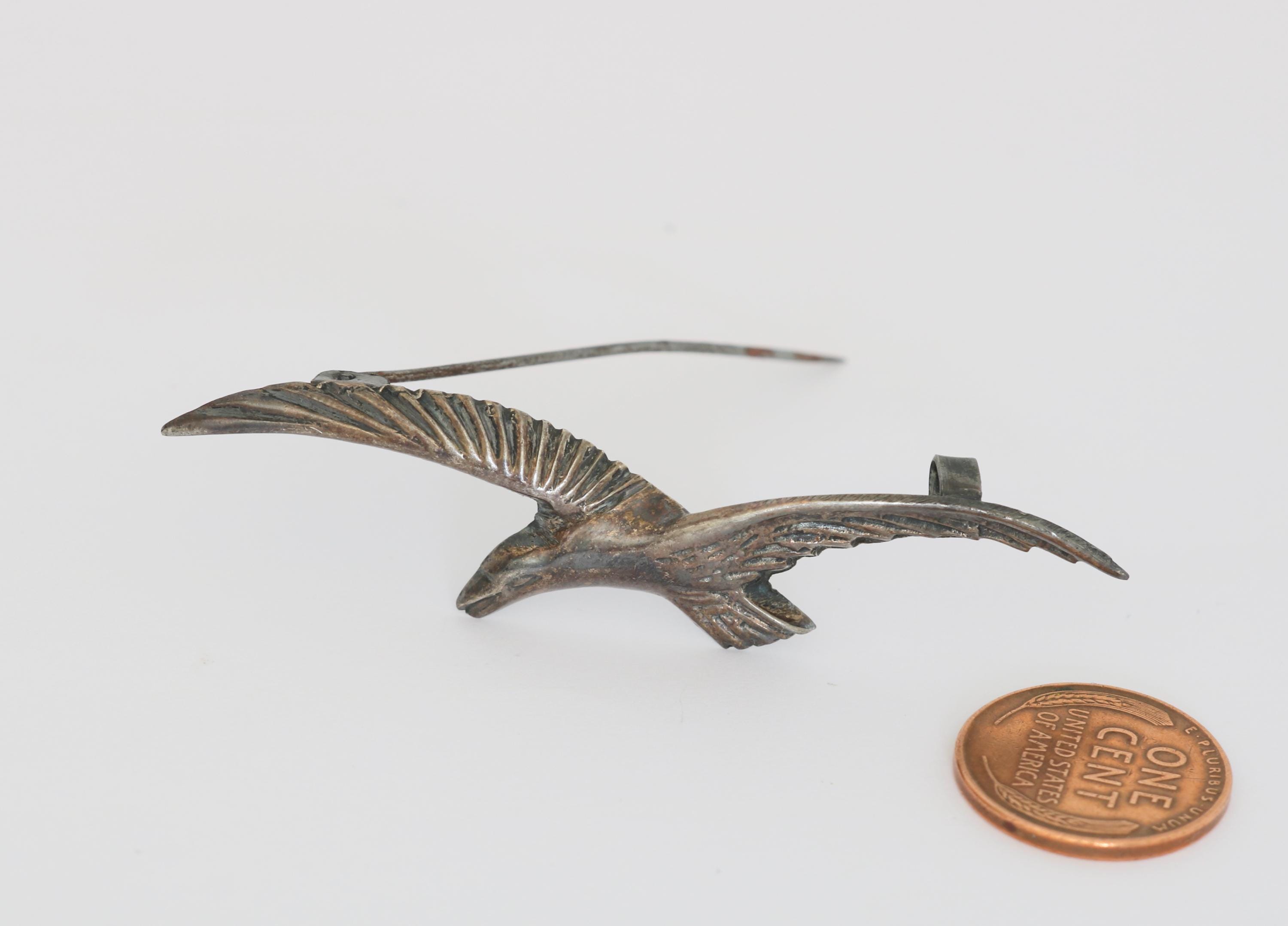 美しいヴィンテージ メキシカン スターリング シルバー 飛んでいる鳥の