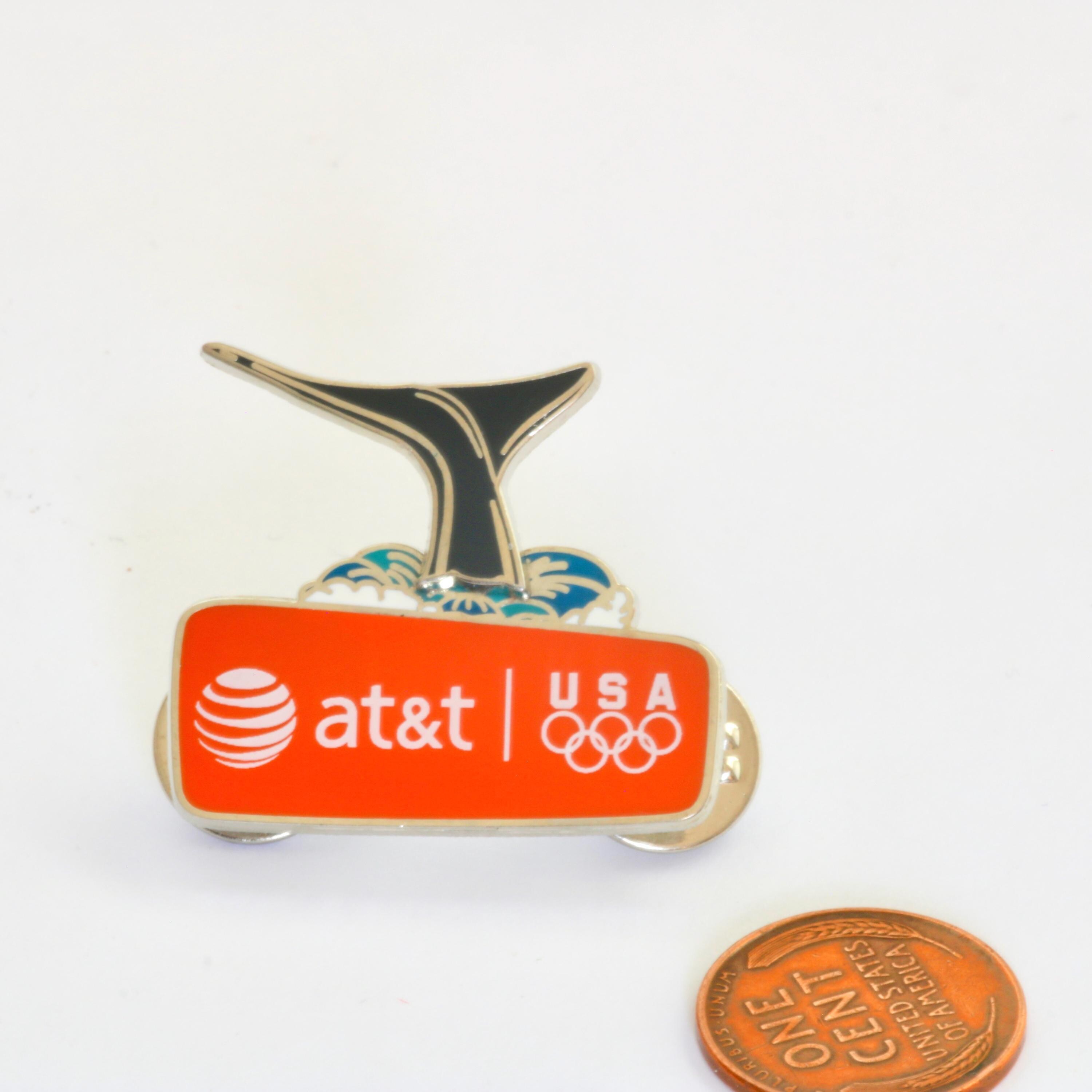 1996 Olympics Pin, Vintage AT&T Atlanta Games Dolphin Design With