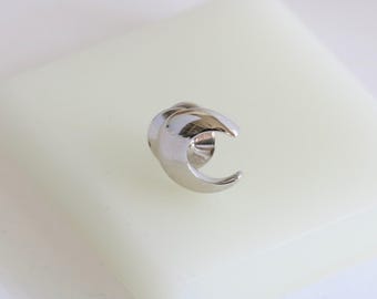 Silver Lapel Pin, Trifari Crescent Moon Vintage Costume Jewelry