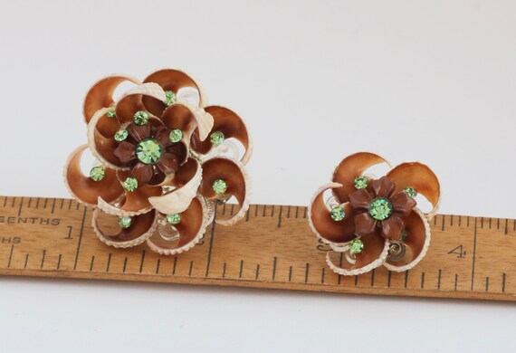 Handmade Seashell Seashell Rhinestone Brooch Twin… - image 10