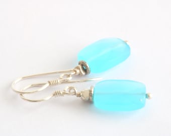 Turquoise Quartz Earrings with Hill Tribe Silver // Handcrafted Jewelry // luluglitterbug