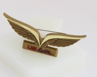 US Air Junior Pilot Plastic Wings Pin  // Vintage Jewelry // luluglitterbug