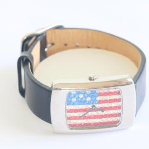 Vintage Fossil American Flag Watch - Swarovski Crystals  display picture 1