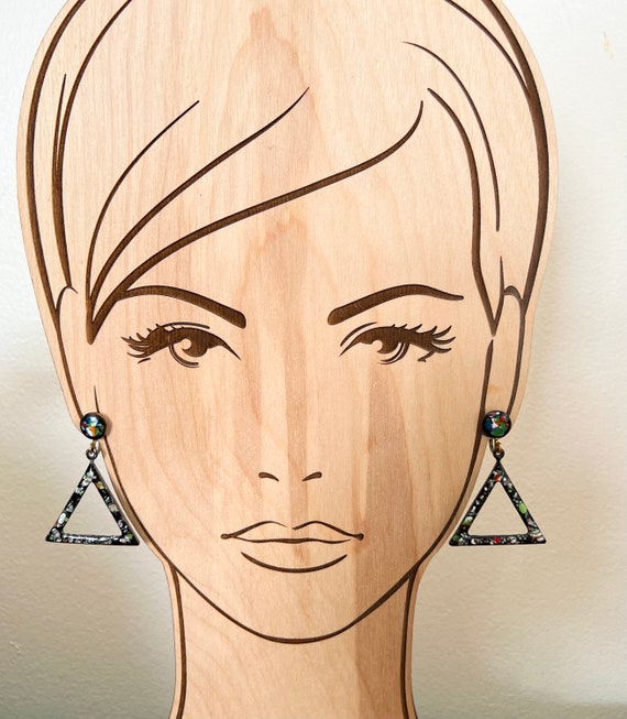 Copper Enamel Triangle Shaped Dangle Drop Screw B… - image 8