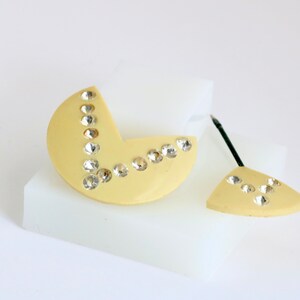 Art Deco Celluloid and Rhinestone Double Hat Pin // Vintage Jewelry // luluglitterbug image 7