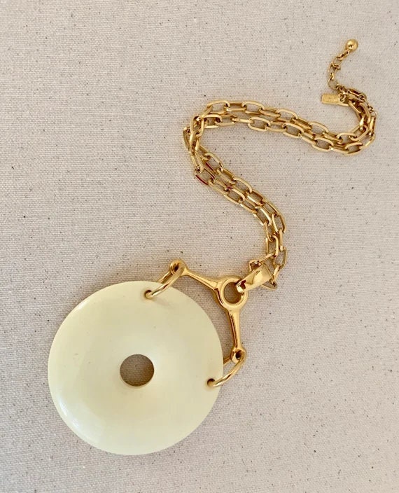 Kenneth Lane Signed Faux Ivory Statement Necklace // Vintage