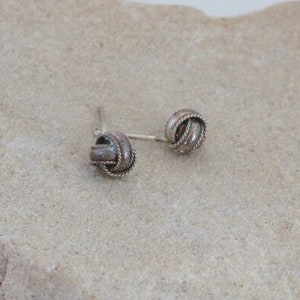 Delicate Sterling Silver Love Knot Pierced Earring // Vintage Jewelry // luluglitterbug