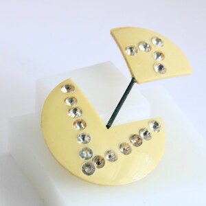 Art Deco Celluloid and Rhinestone Double Hat Pin // Vintage Jewelry // luluglitterbug image 2