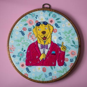Mr. Peanut Butter Embroidery, Hand-stitched and Inspired by Bojack Horseman