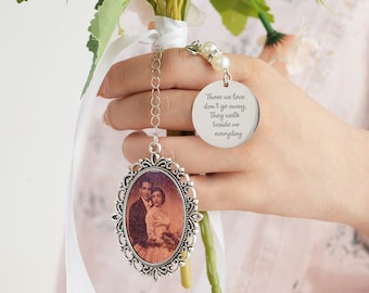 Personalized Bridal Bouquet Photo Charm: Wedding Memorial Gift