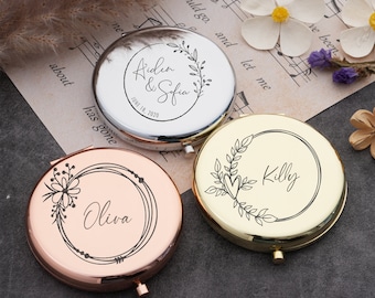 Custom Engraved Mirror,Bridesmaid Proposal,Birthday Gifts, Bridesmaid Gifts, Bachelorette Party Favors,Compact Mirror