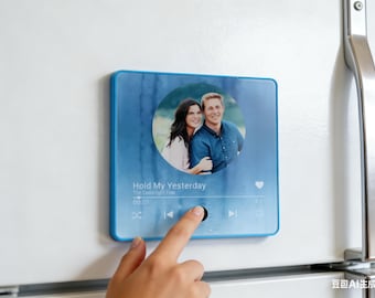 Personalized Music Gift Fridge Magnet,Valentines Day Gift,Photo Magnets,Music Box Play Song Gift,Photo Magnet