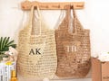 Personalized Raffia Beach Tote: Embroidered Monogrammed Straw Bag,Party Favor,Bachelorette Party Gift,Bridal Shower Bag